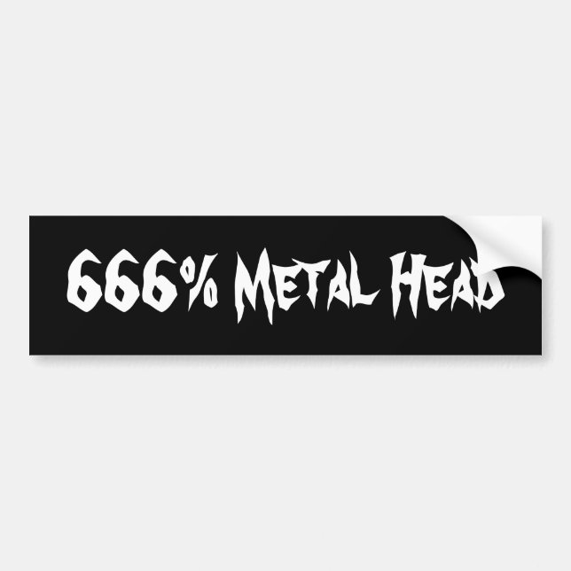 Adesivo Para Carro 666% Cabeça de metal (Frente)