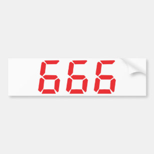 Adesivo Para Carro 666 números do despertador