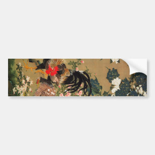 Adesivo Para Carro 6. 紫 陽 双 図 鶏, 若 花 Hydrangea e Rooster, Jakuchu