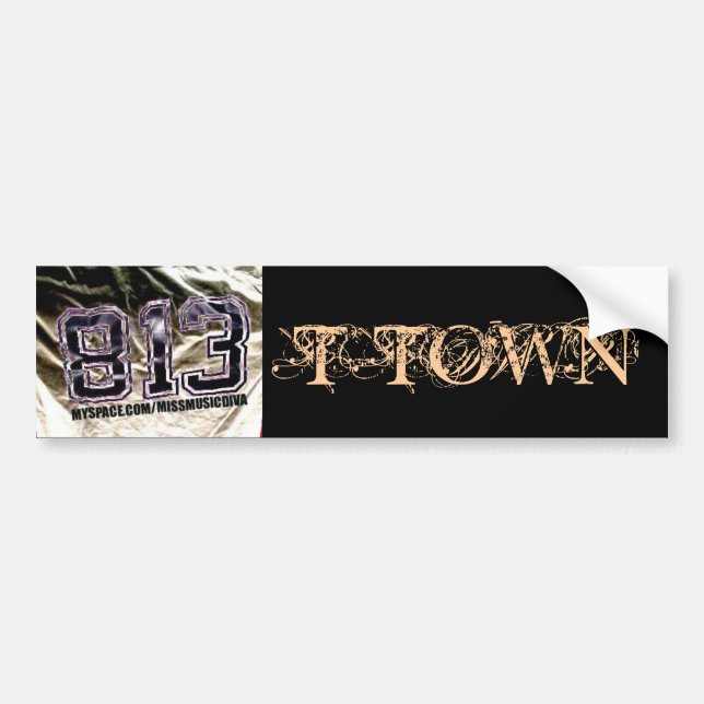 Adesivo Para Carro 813 T-TOWN Bumper Sticker (Frente)