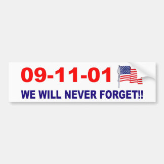 Adesivo Para Carro 911 We will never forget Bumper Sticker