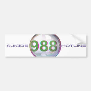 Adesivo Para Carro 988 Autocolante para a prevenção do suicídio - WG