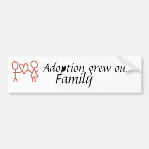 Adesivo Para Carro A adopção cresceu nosso pára-choque da família