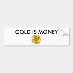 Adesivo Para Carro a bandeira de ouro de Ron Paul, OURO É DINHEIRO