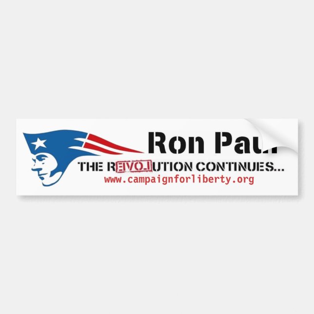 Adesivo Para Carro A campanha de Ron Paul para a revolução do (Frente)