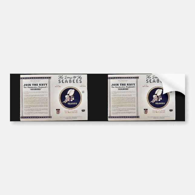 Adesivo Para Carro A canção dos Seabees (Frente)