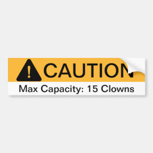 Adesivo Para Carro A capacidade máxima do cuidado Clowns autocolante