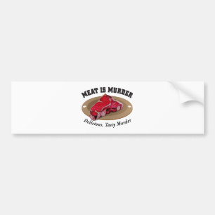 Adesivo Para Carro A carne é assassinato - delicioso, assassinato