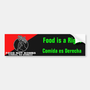 Adesivo Para Carro A comida não bombardeia o bumpersticker
