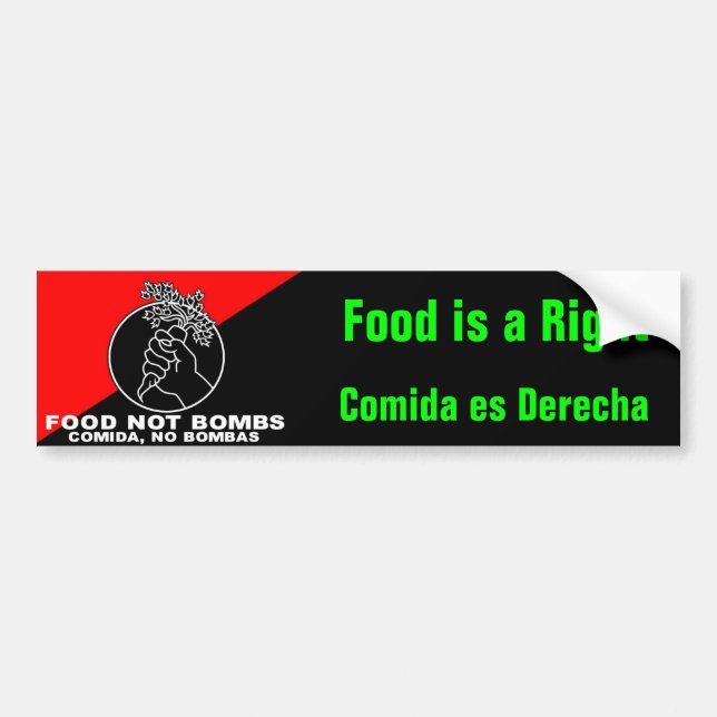 Adesivo Para Carro A comida não bombardeia o bumpersticker (Frente)