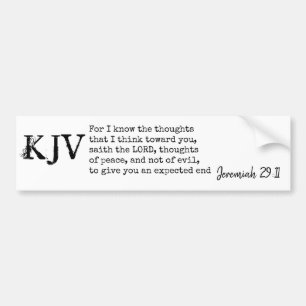 Adesivo Para Carro A Cotação De Bíblia Jeremiah 29:11 KJV - Pode S