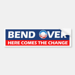 Adesivo Para Carro A curvatura vem aqui a mudança - Obama