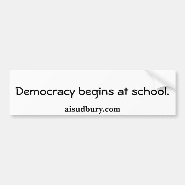 Adesivo Para Carro A democracia começa na escola., aisudbury.com (Frente)