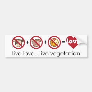 Adesivo Para Carro A ioga fala: Vegetariano vivo vivo do amor…