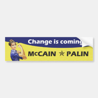 Adesivo Para Carro A "mudança é" McCain/Partido Republicano de vinda