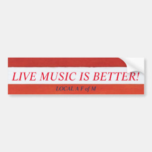 Adesivo Para Carro A MÚSICA AO VIVO É MELHOR! bumpersticker emitido