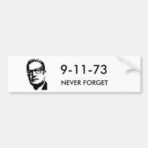 Adesivo Para Carro a Salvador-Allende-imagem, 9-11-73, NUNCA ESQUECE