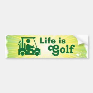Adesivo Para Carro A vida é amarelo do verde do carro de golfe do