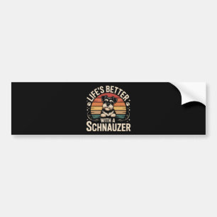 Adesivo Para Carro A Vida é Melhor Com Um Schnauzer