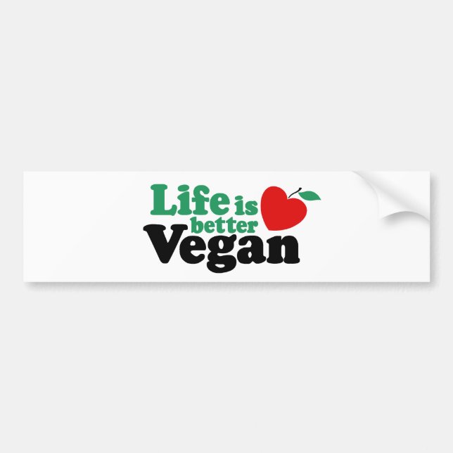 Adesivo Para Carro A Vida É Melhor Vegan (Frente)
