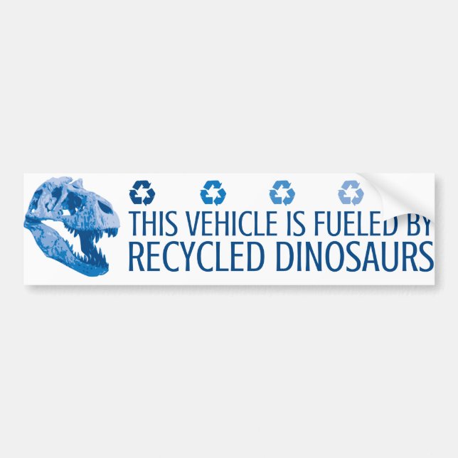 Adesivo Para Carro Abastecido por dinossauros do reciclado - azul (Frente)