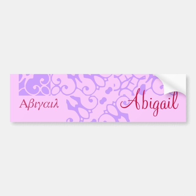 Adesivo Para Carro Abigail Designer Name III Bumper Sticker (Frente)