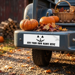 Adesivo Para Carro Abóbora Personalizada de Halloween com Seu Nome