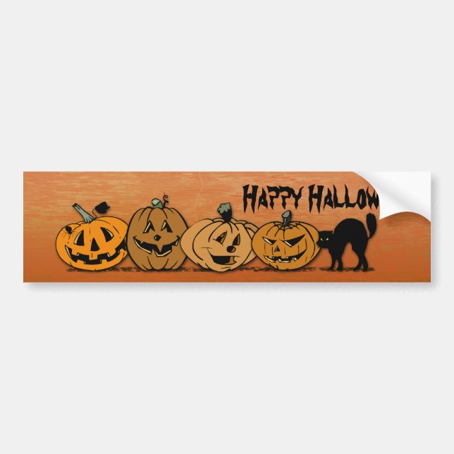 Adesivo Para Carro Abóboras de Halloween (Frente)