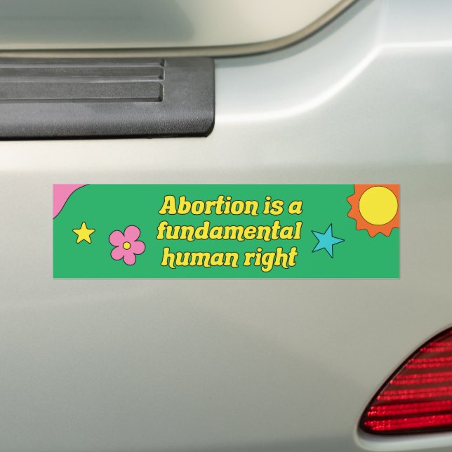 Adesivo Para Carro Aborto é uma Feminista de Direitos Humanos Fundame (No carro)