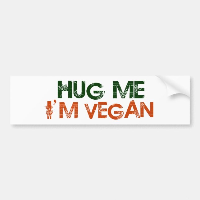 Adesivo Para Carro Abrace-me que eu sou Vegan (Frente)