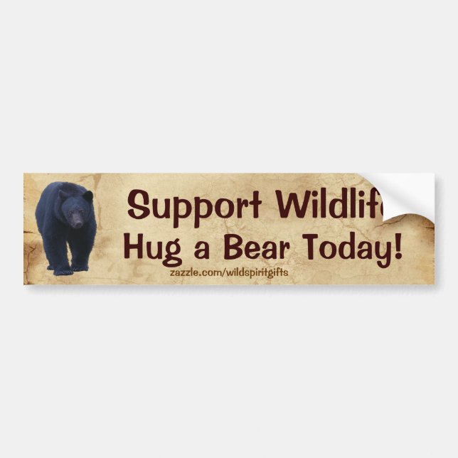 Adesivo Para Carro ABRAÇO A BEAR Willife Suporta Bumper Sticker Engra (Frente)