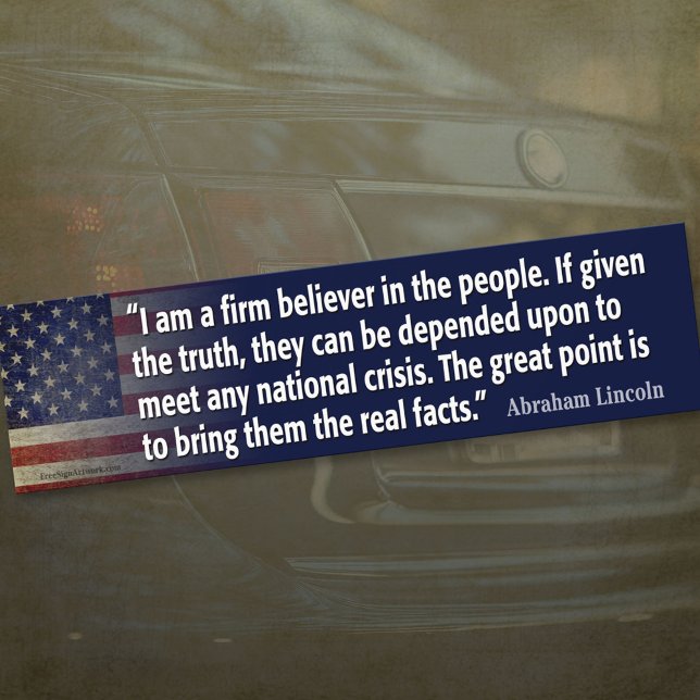 Adesivo Para Carro Abraham Lincoln Cotação Bumper Sticker (Criador carregado)
