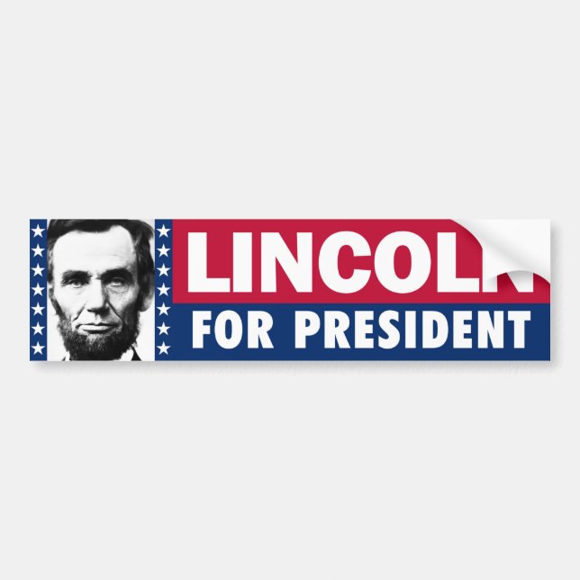 Adesivo Para Carro Abraham Lincoln Para Presidente (Frente)