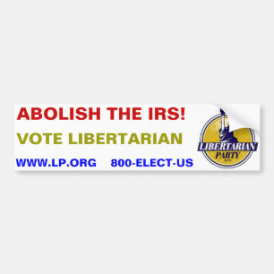 Adesivo Para Carro ABULA O IRS! Vote o libertário