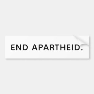 Adesivo Para Carro ACABAR COM O APARTHEID Hankamer Artjunkhaus PAZ &