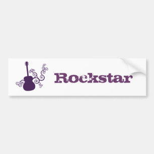 Adesivo Para Carro Acondicionador de guitarra Rockstar, Roxo