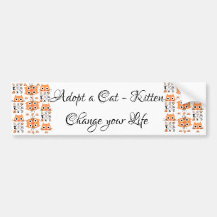 Adesivo Para Carro Adoção De Gatinho Gatinho De Bumper Sticker