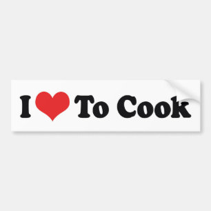 Adesivo Para Carro Adoro Coração Para Cozinhar - Cozinhar De Cozinhei