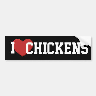 Adesivo Para Carro Adoro galinhas Bumper Sticker