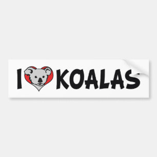 Adesivo Para Carro Adoro Heart Koalas - Amantes do Urso Koala