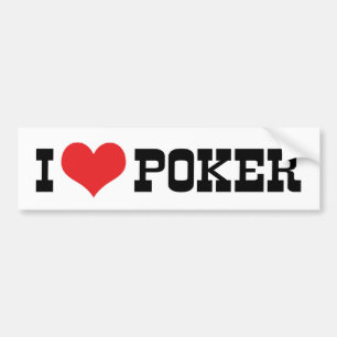 Adesivo Para Carro Adoro o Heart Poker - Texas Holdem Lover
