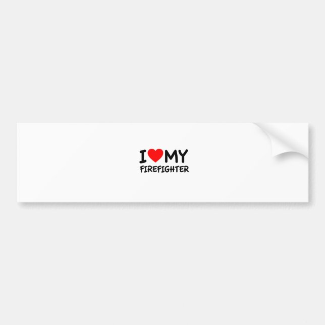Adesivo Para Carro Adoro o meu bombeiro (Frente)