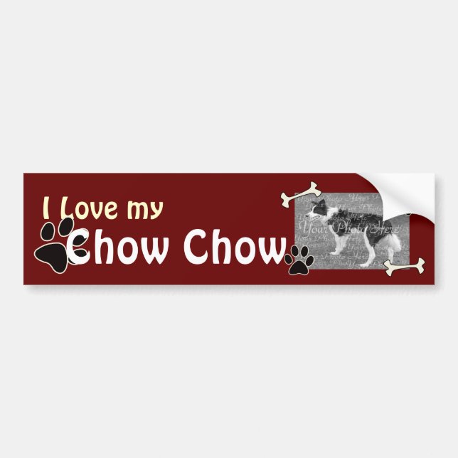 Adesivo Para Carro Adoro o meu "Chow Chow Bumper" (Frente)