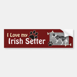 Adesivo Para Carro Adoro o meu Irish Setter Bumper Sticker