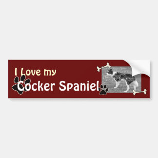 Adesivo Para Carro Adoro o meu palito de bombeiros do Cocker Spaniel