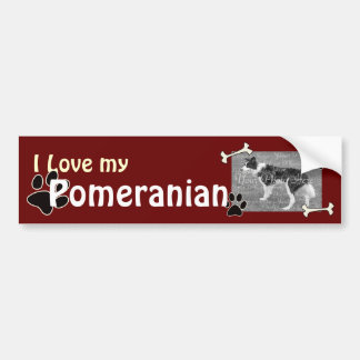 Adesivo Para Carro Adoro o meu Pomerano Bumper Sticker