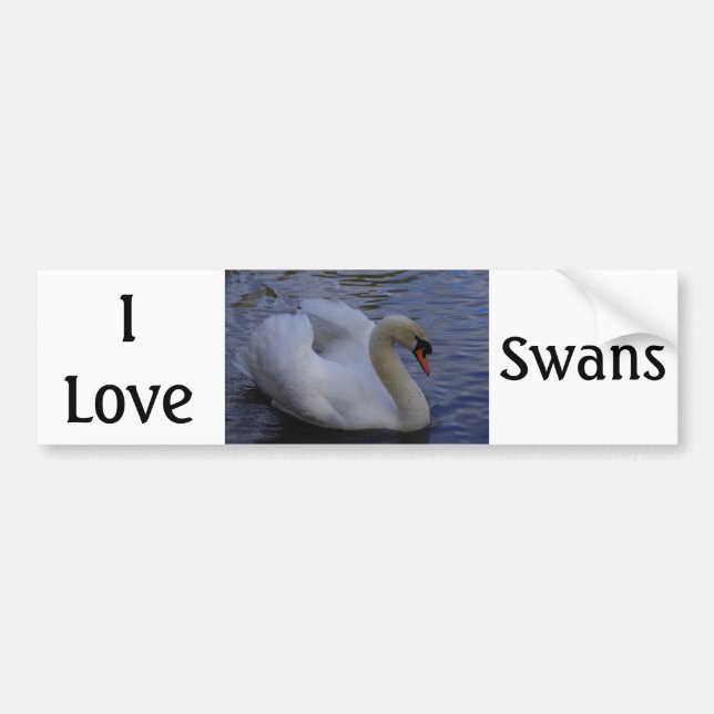 Adesivo Para Carro Adoro Swans Bumper Sticker (Frente)