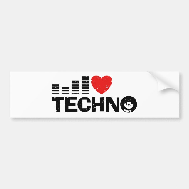 Adesivo Para Carro Adoro Techno (Frente)