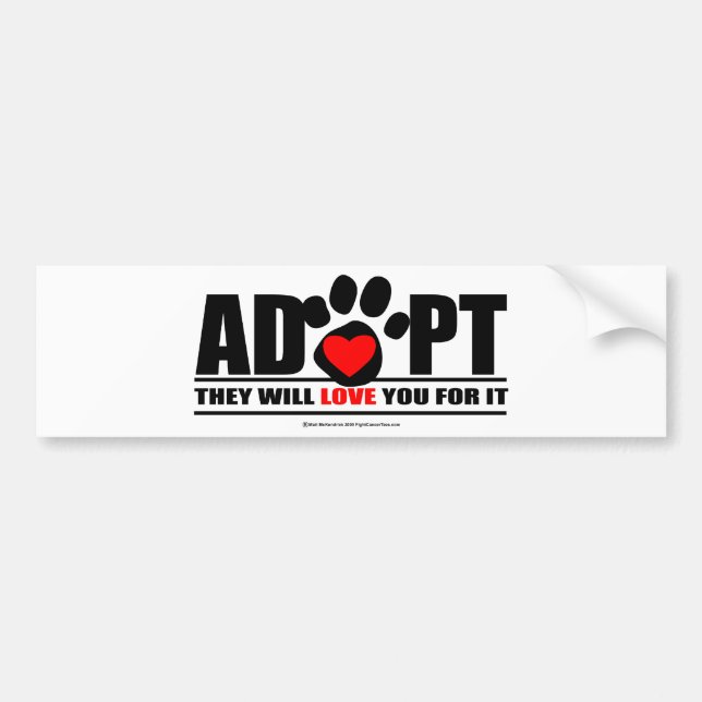 Adesivo Para Carro Adote Pawprint (Frente)