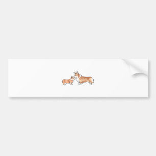 ADESIVO PARA CARRO ADULTO E FILHOTE DE CACHORRO DO CORGI